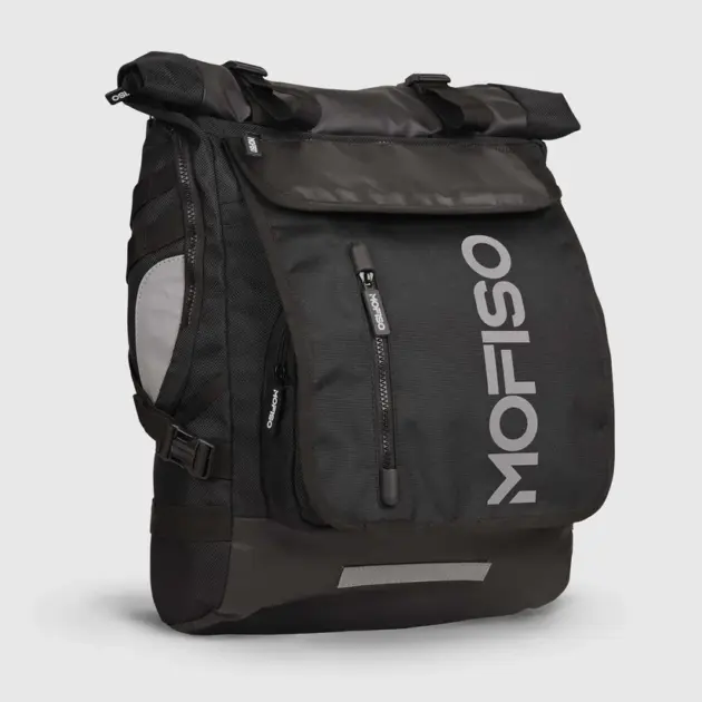 BCN Black Roll Top Rucksack 16" Laptop Backpack