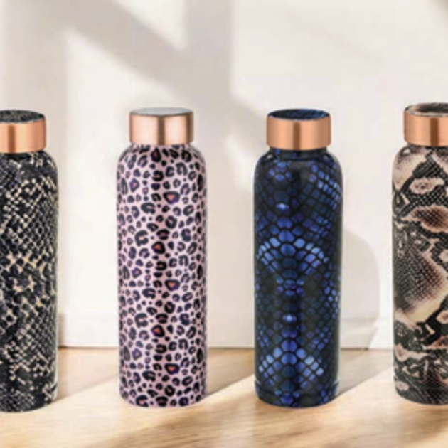 Designer Animal Print Copper Water Bottle – Premium Stylish Collection