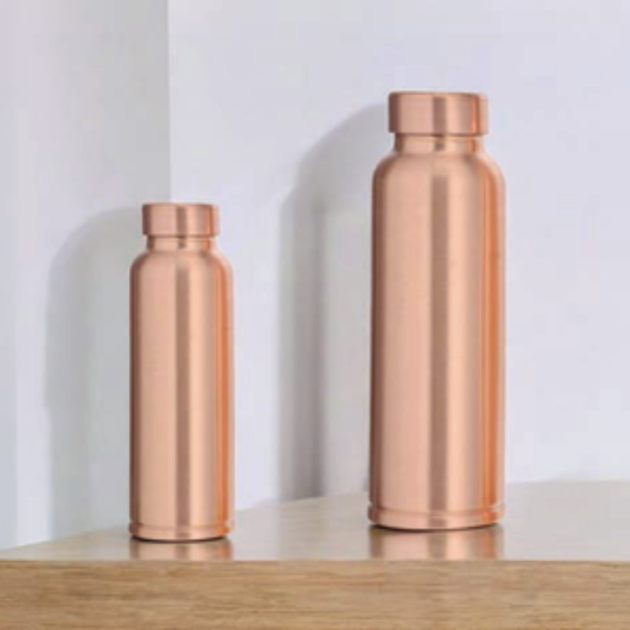 Premium Plain Copper Water Bottle – Elegant Matte Finish