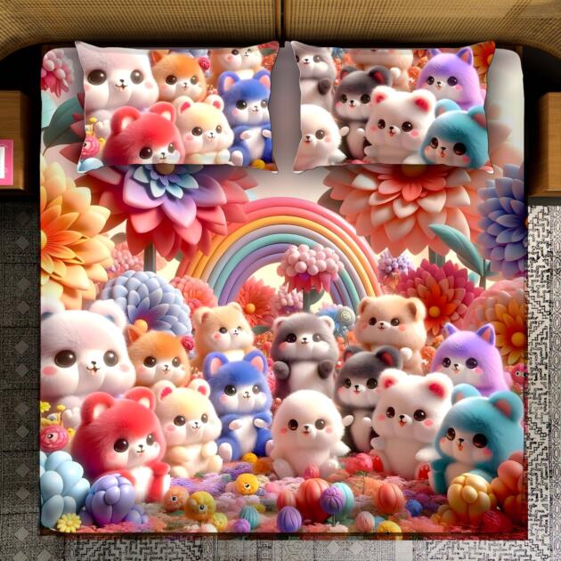 Luxury Kids Bedsheet with Cute Theme