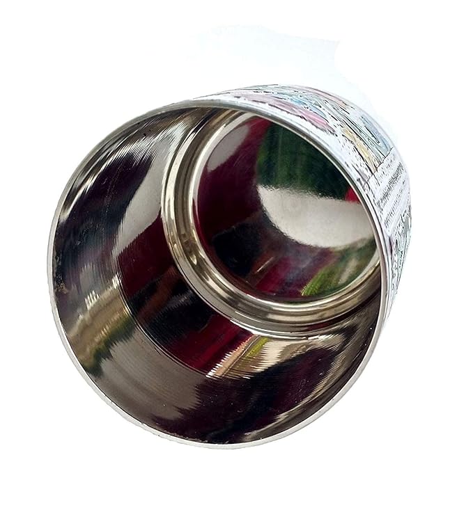 Handcrafted Stainless Steel Meenakari Peacock Design Glass - Image 3